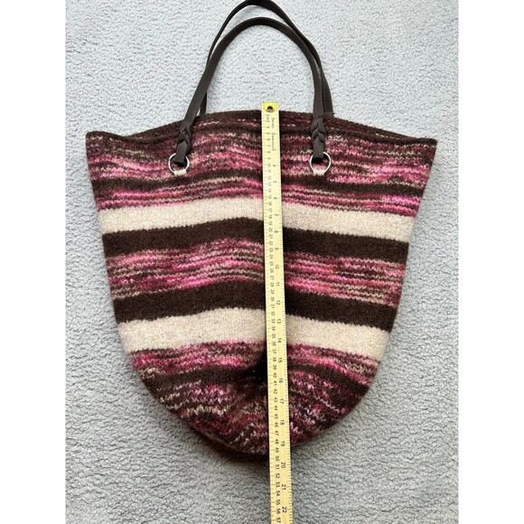 Knitted handBag large wool blend handmade - Picture 6 of 10